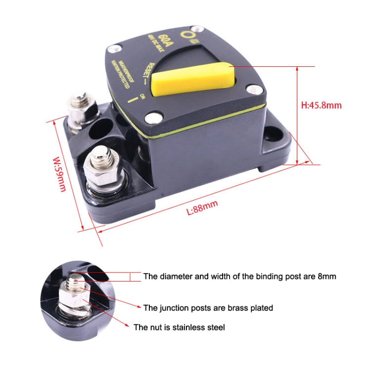 300A CB6 Car RV Yacht Audio Restore Insurance Holder Switch - Fuse by buy2fix | Online Shopping UK | buy2fix