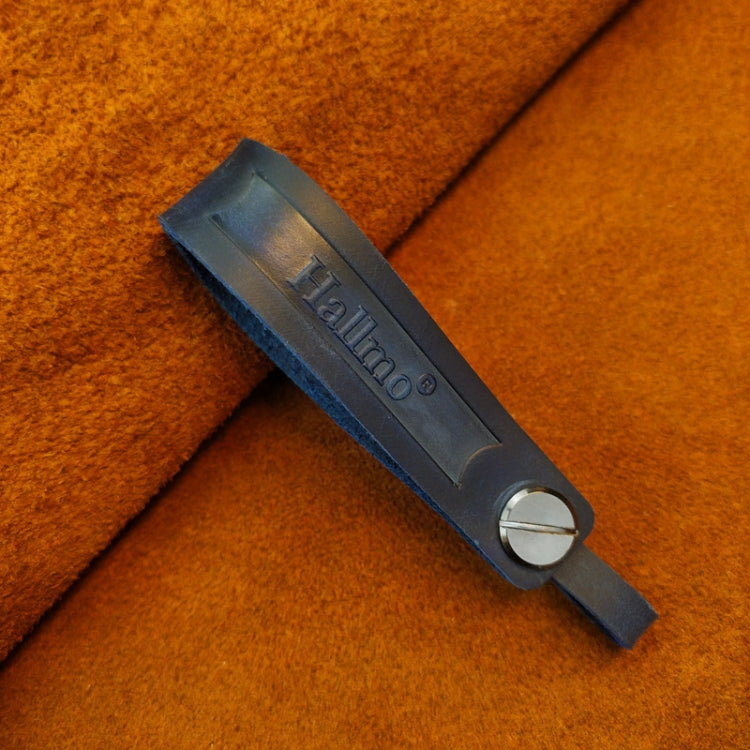 Hallmo First Layer Cowhide Leather Car Keychain(Crazy Horse Leather Blue) - Key Rings by Hallmo | Online Shopping UK | buy2fix