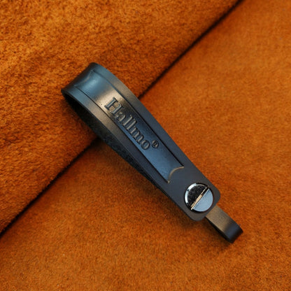 Hallmo First Layer Cowhide Leather Car Keychain(Oiled Waxed Leather Black) - Key Rings by Hallmo | Online Shopping UK | buy2fix
