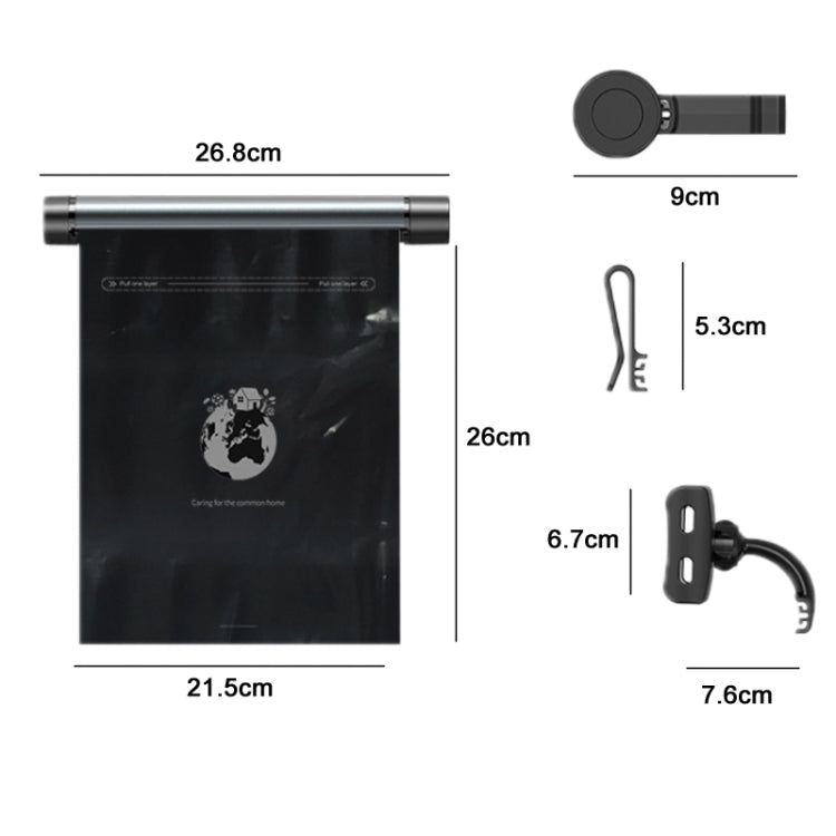 Car Mounted Garbage Bag  Folding Hanging Cleaning Organiser(Titanium Grey) - Stowing Tidying by buy2fix | Online Shopping UK | buy2fix