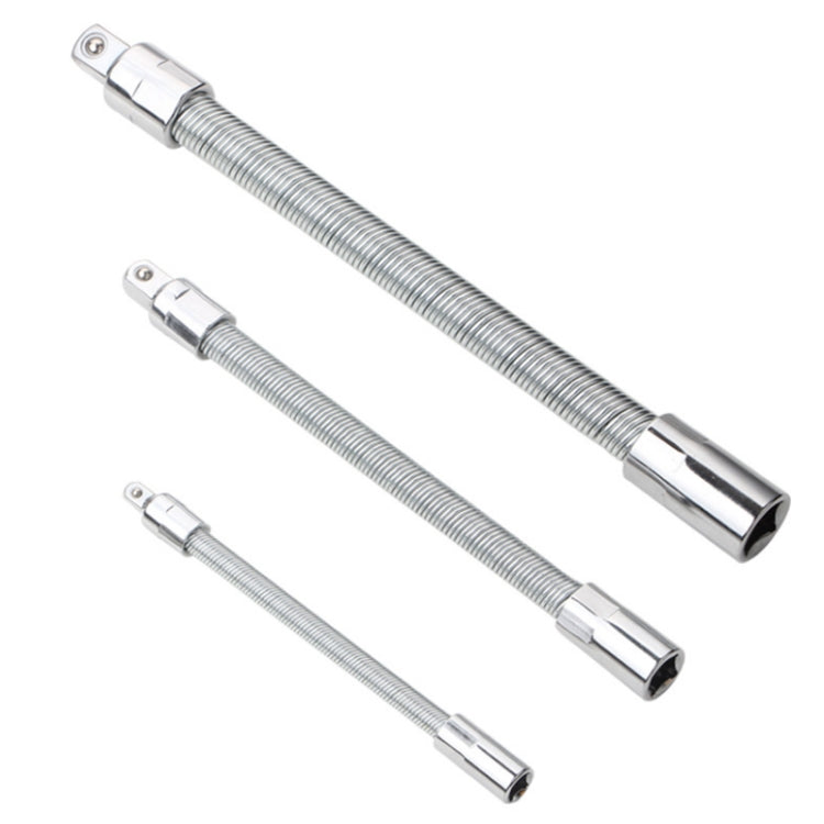 3 PCS/Set 1/4-3/8-1/2 Sleeve Extension Bendable Universal Joint Rod, Color: Silver - Hand Tool Sets by buy2fix | Online Shopping UK | buy2fix