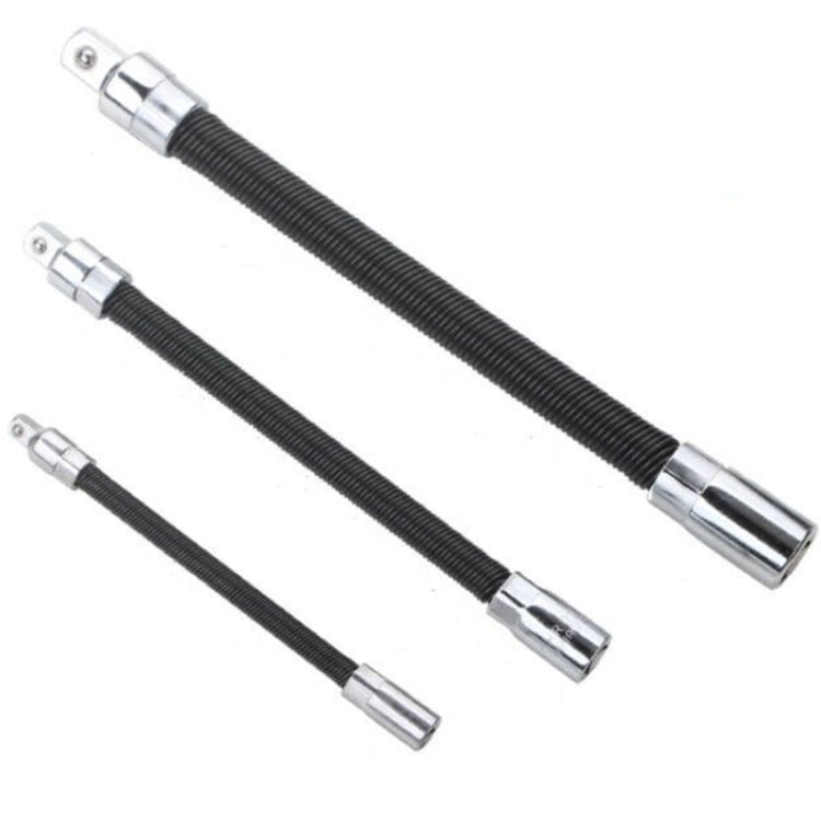 3 PCS/Set 1/4-3/8-1/2 Sleeve Extension Bendable Universal Joint Rod, Color: Black - Hand Tool Sets by buy2fix | Online Shopping UK | buy2fix