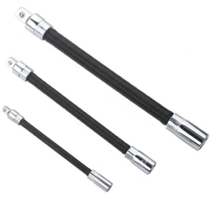 3 PCS/Set 1/4-3/8-1/2 Sleeve Extension Bendable Universal Joint Rod, Color: Black - Hand Tool Sets by buy2fix | Online Shopping UK | buy2fix