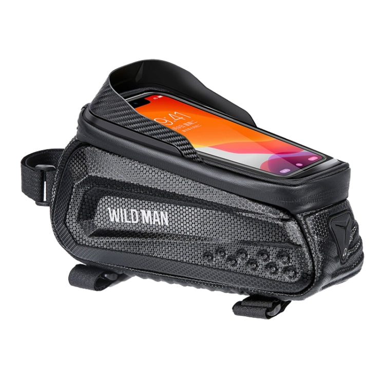 WILD MAN E10 1L Mountain Bike EVA Hard Shell Touch Screen Front Beam Bag(Black) by WILD MAN