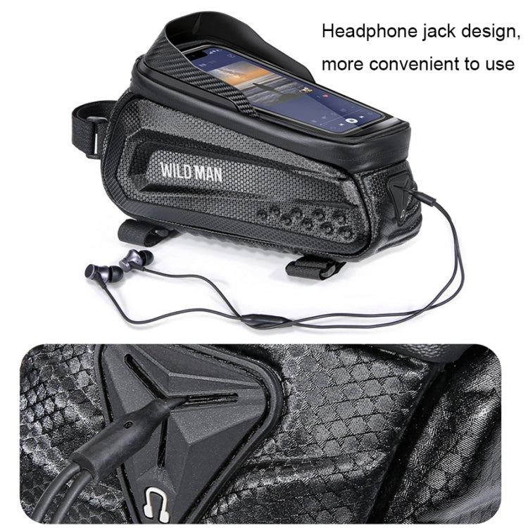 WILD MAN E10 1L Mountain Bike EVA Hard Shell Touch Screen Front Beam Bag(Black) by WILD MAN