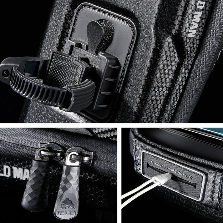 WILD MAN E16 EVA Hard Shell Touch Screen Handlebar Bag Cycling Equipment(Black) by WILD MAN