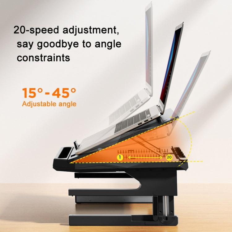 Double Layer Foldable Lift Laptop Stand  Aluminum Computer Heightening Bracket(Black) - Laptop Stand by buy2fix | Online Shopping UK | buy2fix