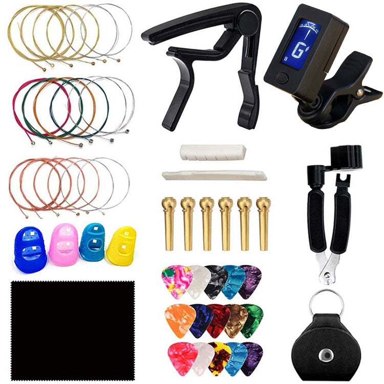 34 PCS / Set Folk Wood Bass Guitar Tuning Clip Tuner Instrument Set - String Instrument Accessories by buy2fix | Online Shopping UK | buy2fix