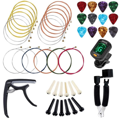 30 PCS / Set Folk Wood Bass Guitar Tuning Clip Tuner Instrument Set by buy2fix