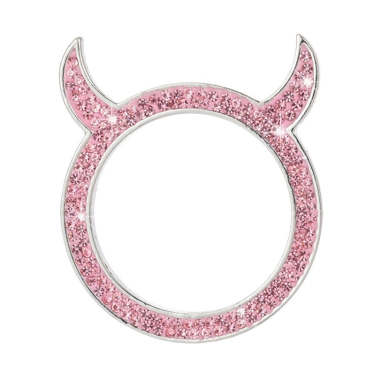 2 PCS Car Starter Button With Diamond Small Devil Decorative Ring(Pink) - Decoration Rings by buy2fix | Online Shopping UK | buy2fix