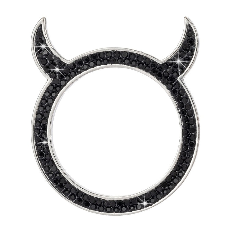 2 PCS Car Starter Button With Diamond Small Devil Decorative Ring(Black) - Decoration Rings by buy2fix | Online Shopping UK | buy2fix