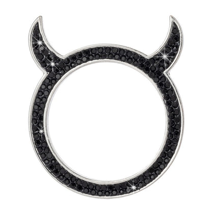 2 PCS Car Starter Button With Diamond Small Devil Decorative Ring(Black) - Decoration Rings by buy2fix | Online Shopping UK | buy2fix