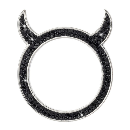 2 PCS Car Starter Button With Diamond Small Devil Decorative Ring(Black) - Decoration Rings by buy2fix | Online Shopping UK | buy2fix