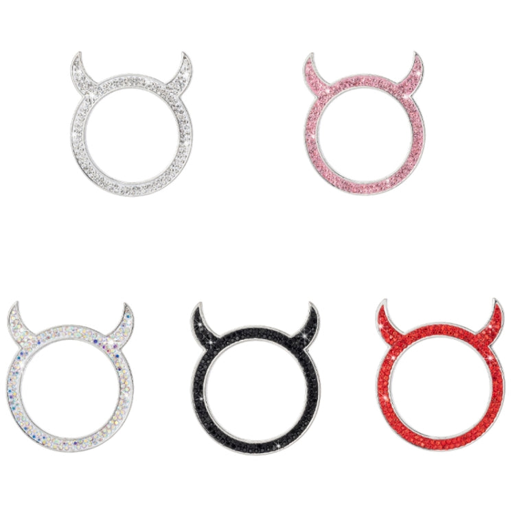 2 PCS Car Starter Button With Diamond Small Devil Decorative Ring(AB) - Decoration Rings by buy2fix | Online Shopping UK | buy2fix