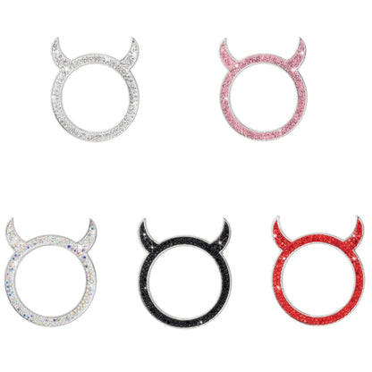 2 PCS Car Starter Button With Diamond Small Devil Decorative Ring(AB) - Decoration Rings by buy2fix | Online Shopping UK | buy2fix