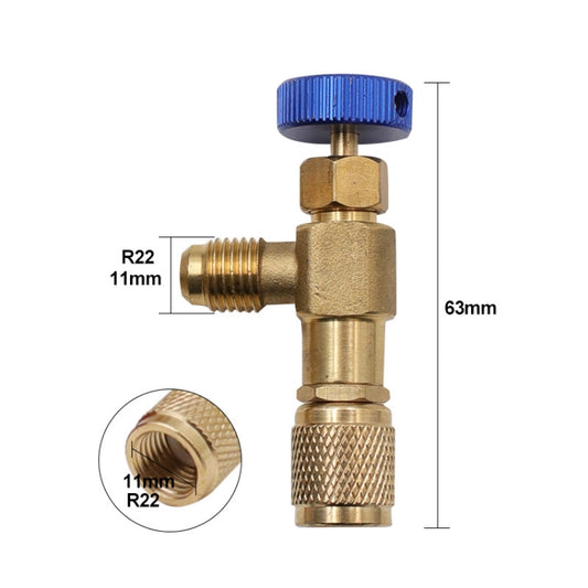 Air Conditioner Fluoridation Safety Valve Refrigerant Filling Connector(Side R22 Bottom R22) - Air Conditioning System by buy2fix | Online Shopping UK | buy2fix