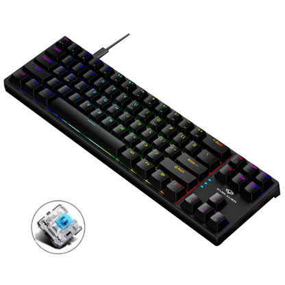 Dark Alien K710 71 Keys Glowing Game Wired Keyboard, Cable Length: 1.8m, Color: Black Green Shaft by Dark Alien