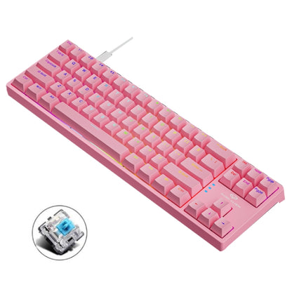 Dark Alien K710 71 Keys Glowing Game Wired Keyboard, Cable Length: 1.8m, Color: Pink Green Shaft by Dark Alien