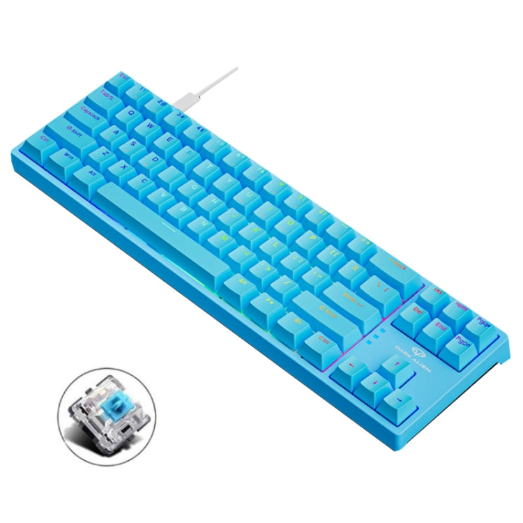 Dark Alien K710 71 Keys Glowing Game Wired Keyboard, Cable Length: 1.8m, Color: Blue Green Shaft by Dark Alien