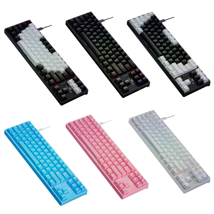 Dark Alien K710 71 Keys Glowing Game Wired Keyboard, Cable Length: 1.8m, Color: Blue Green Shaft by Dark Alien