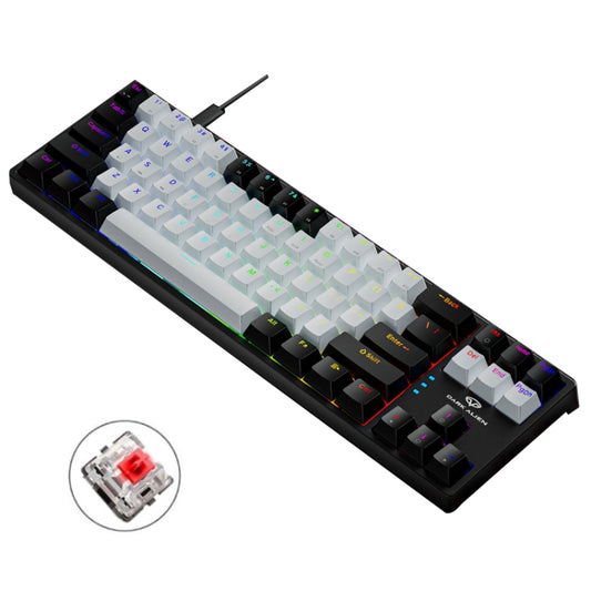 Dark Alien K710 71 Keys Glowing Game Wired Keyboard, Cable Length: 1.8m, Color: Black White Red Shaft by Dark Alien
