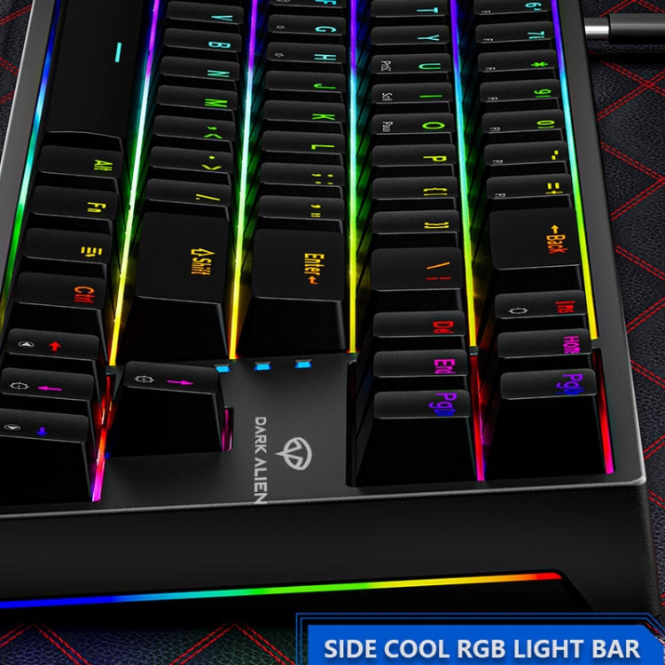 Dark Alien K710 71 Keys Glowing Game Wired Keyboard, Cable Length: 1.8m, Color: Black White Red Shaft by Dark Alien