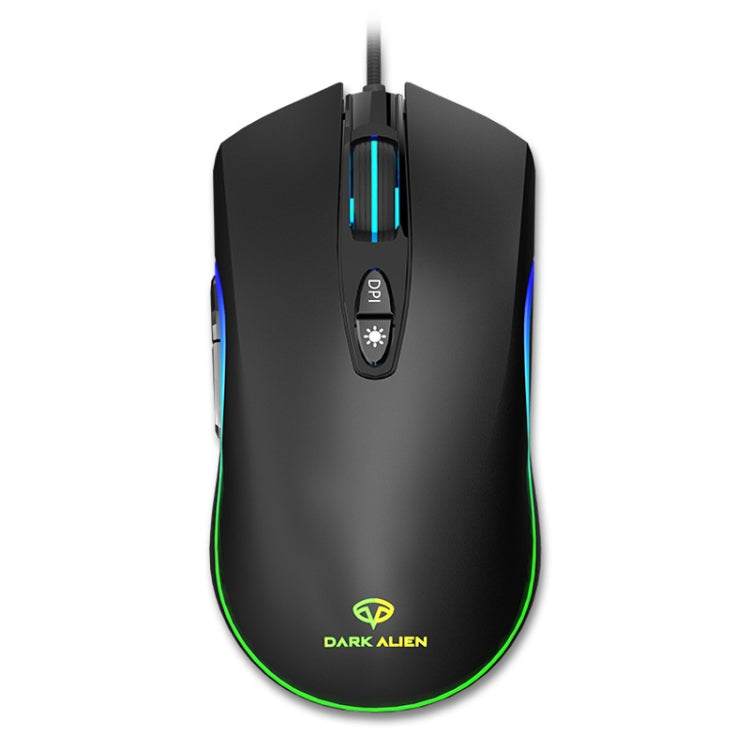 Dark Alien V600 7 Keys Office Computer Business Mouse, Cable Length: 1.42m(Black) by Dark Alien