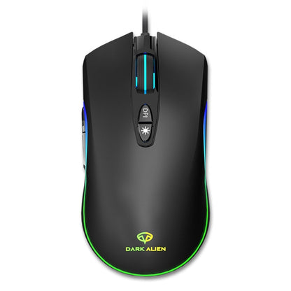 Dark Alien V600 7 Keys Office Computer Business Mouse, Cable Length: 1.42m(Black) by Dark Alien