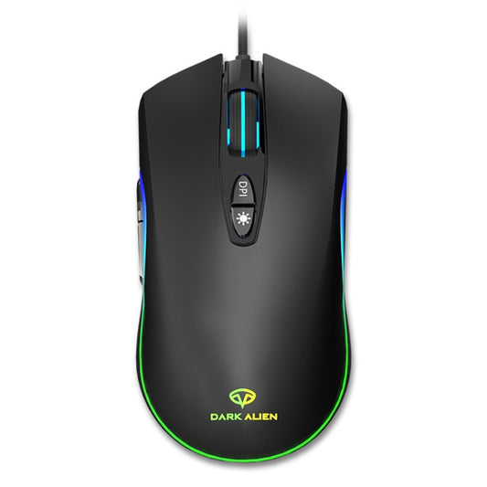 Dark Alien V600 7 Keys Office Computer Business Mouse, Cable Length: 1.42m(Black) by Dark Alien