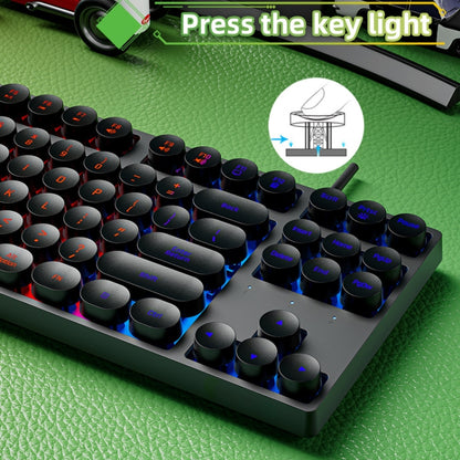 Dark Alien DK100 87 Keys Hot Plug-In Glowing Game Wired Mechanical Keyboard, Cable Length: 1.3m(Pink White) by Dark Alien