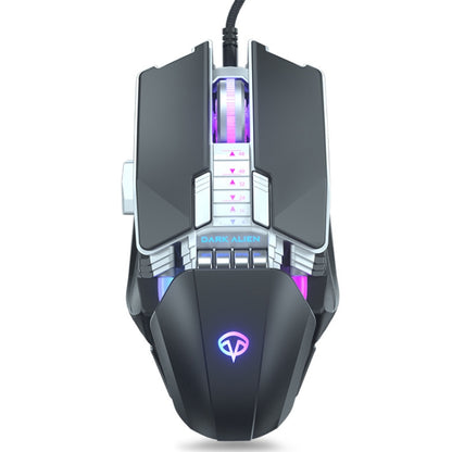 Dark Alien V710 7 Keys Metal Office Wired Glowing Mouse, Cable Length: 1.78m(Black) by Dark Alien