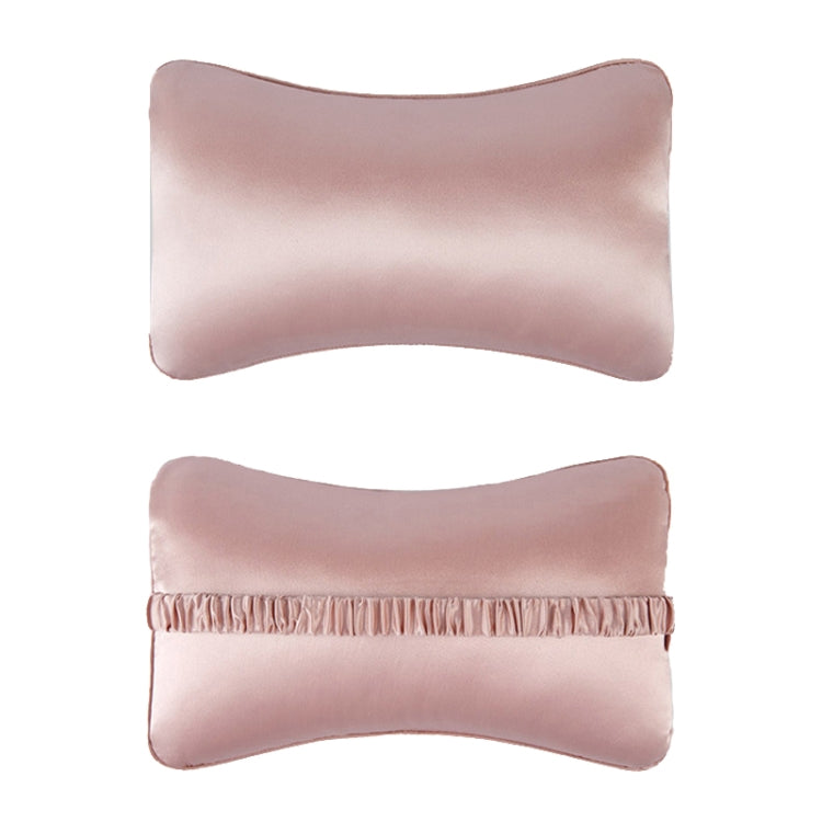 TZ19 Silk Car Head Pillow Car Memory Foam Comfort Lumbar Support(Pink) - Seat Accessories by buy2fix | Online Shopping UK | buy2fix