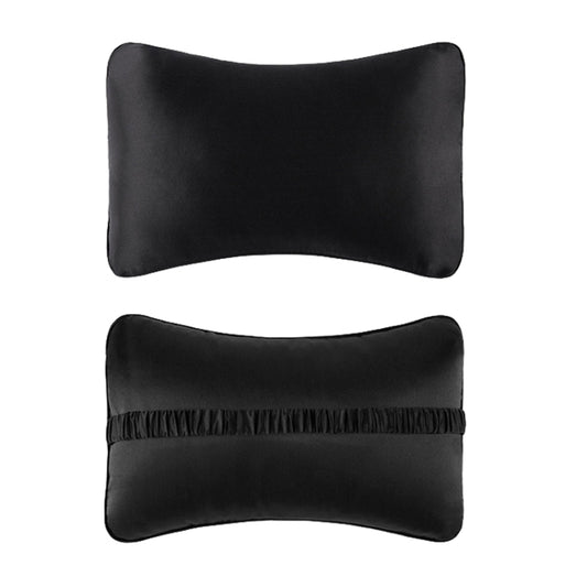 TZ19 Silk Car Head Pillow Car Memory Foam Comfort Lumbar Support(Black) - Seat Accessories by buy2fix | Online Shopping UK | buy2fix