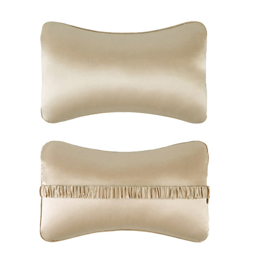 TZ19 Silk Car Head Pillow Car Memory Foam Comfort Lumbar Support(Champagne) - Seat Accessories by buy2fix | Online Shopping UK | buy2fix