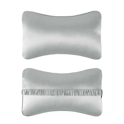 TZ19 Silk Car Head Pillow Car Memory Foam Comfort Lumbar Support(Silver Gray) - Seat Accessories by buy2fix | Online Shopping UK | buy2fix