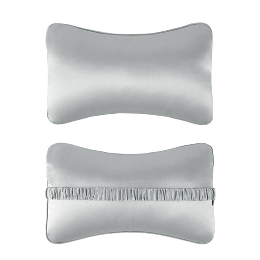 TZ19 Silk Car Head Pillow Car Memory Foam Comfort Lumbar Support(Silver Gray) - Seat Accessories by buy2fix | Online Shopping UK | buy2fix
