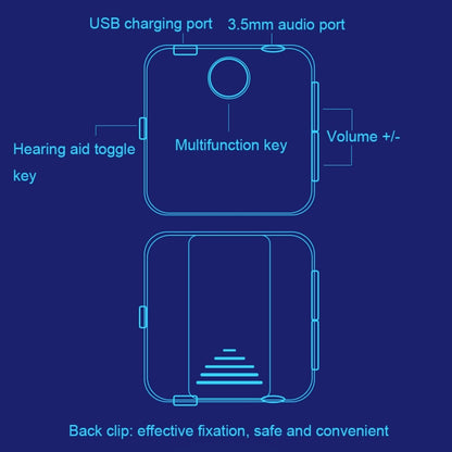 U20 Lavalier Bluetooth Sound Collector Smart Auxiliary Bluetooth Headset(Black) - Hearing Aids by buy2fix | Online Shopping UK | buy2fix