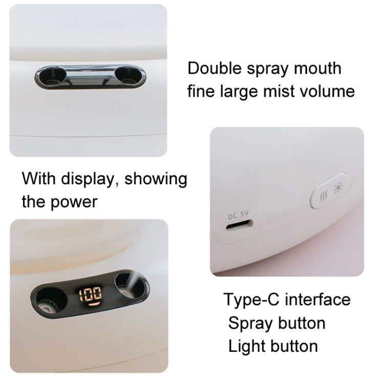 Rechargeable Moutain View Double Spray Aromatherapy Difusor Humidifier With Colorful Light(White) - Air Purifiers & Accessories by buy2fix | Online Shopping UK | buy2fix
