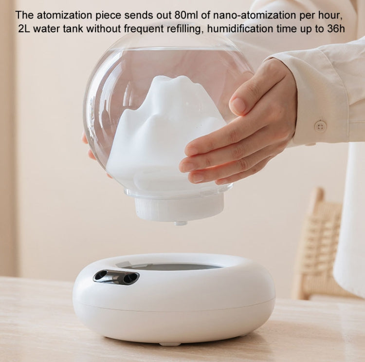 Rechargeable Moutain View Double Spray Aromatherapy Difusor Humidifier With Colorful Light(White) - Air Purifiers & Accessories by buy2fix | Online Shopping UK | buy2fix