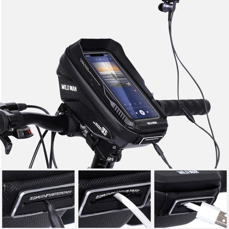 WILD MAN XT1 1L Bicycle EVA Hard Shell Phone Touch Screen Handlebar Bag(Solar Pattern) by WILD MAN