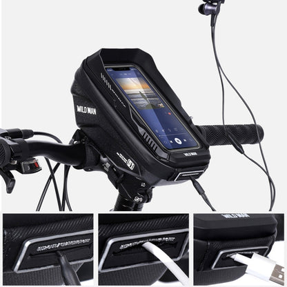 WILD MAN XT1 1L Bicycle EVA Hard Shell Phone Touch Screen Handlebar Bag(Solar Pattern) by WILD MAN