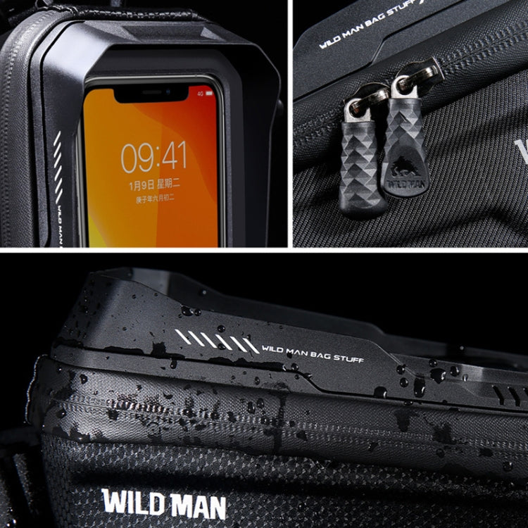 WILD MAN XT2 1L Bicycle EVA Hard Shell Waterproof Phone Touch Screen Beam Bag(Twill) by WILD MAN