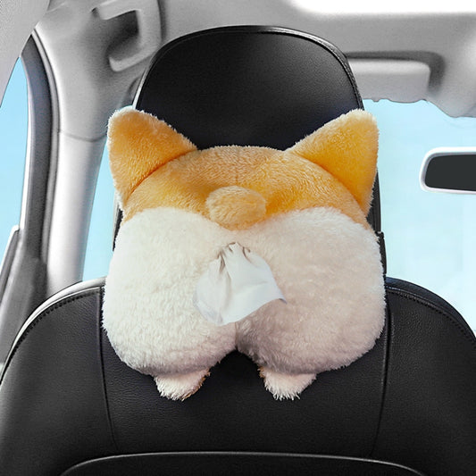 Multifunctional Cartoon Armrest Box Seat Back Tissue Box, Styles: Corgi - Tissue Boxes by buy2fix | Online Shopping UK | buy2fix