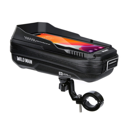WILD MAN XT3S 0.6L Mountain Bike 360-Degree Rotating Phone Touch Screen Bag(Black) by WILD MAN