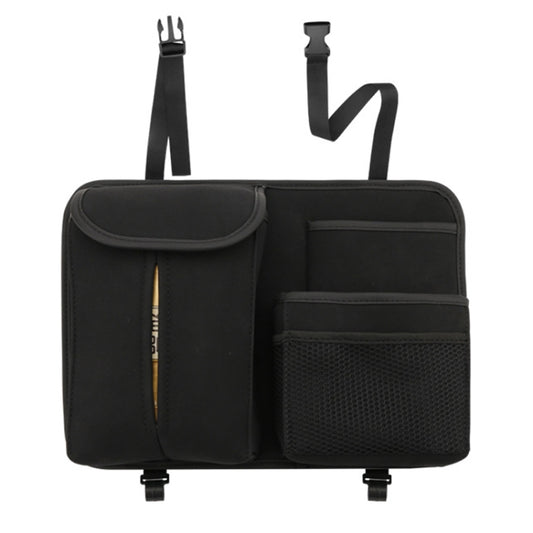 DE RAN FU Flip Fur Car Seat BackTissue Box Storage Hanging Bag With Hook(Black) - Tissue Boxes by buy2fix | Online Shopping UK | buy2fix