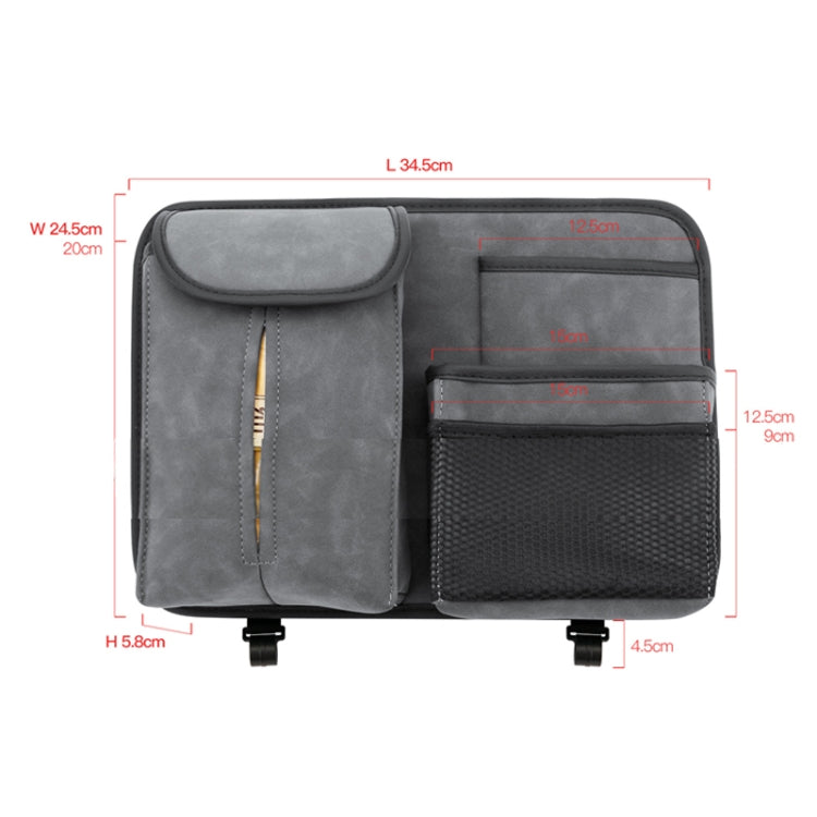 DE RAN FU Flip Fur Car Seat BackTissue Box Storage Hanging Bag With Hook(Brown) - Tissue Boxes by buy2fix | Online Shopping UK | buy2fix