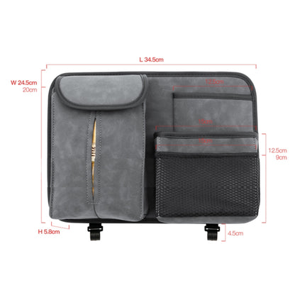 DE RAN FU Flip Fur Car Seat BackTissue Box Storage Hanging Bag With Hook(Brown) - Tissue Boxes by buy2fix | Online Shopping UK | buy2fix