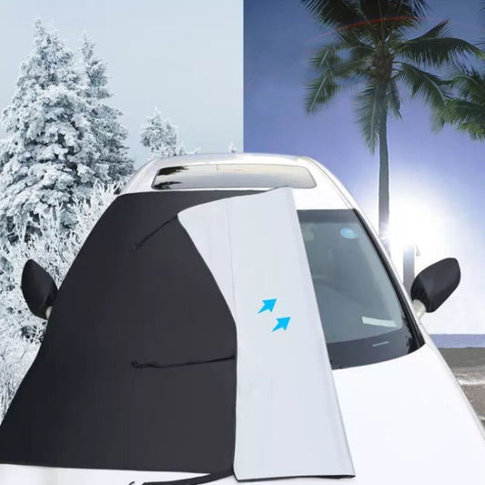 Car Front Window Snow Coated Silver Cloth Anti-freeze Sun Blocker Cover(205x150x167cm) - Window Foils & Solar Protection by buy2fix | Online Shopping UK | buy2fix