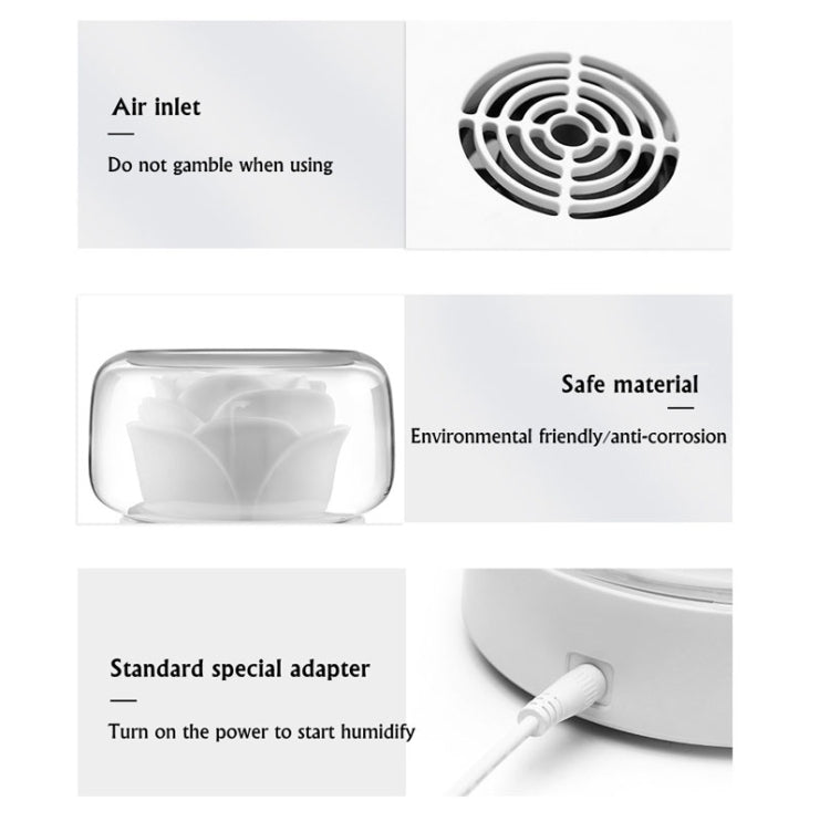 400ml Rose Aromatherapy Diffuser Timing Humidifier with Seven-color Light,CN Plug(White) - Air Purifiers & Accessories by buy2fix | Online Shopping UK | buy2fix