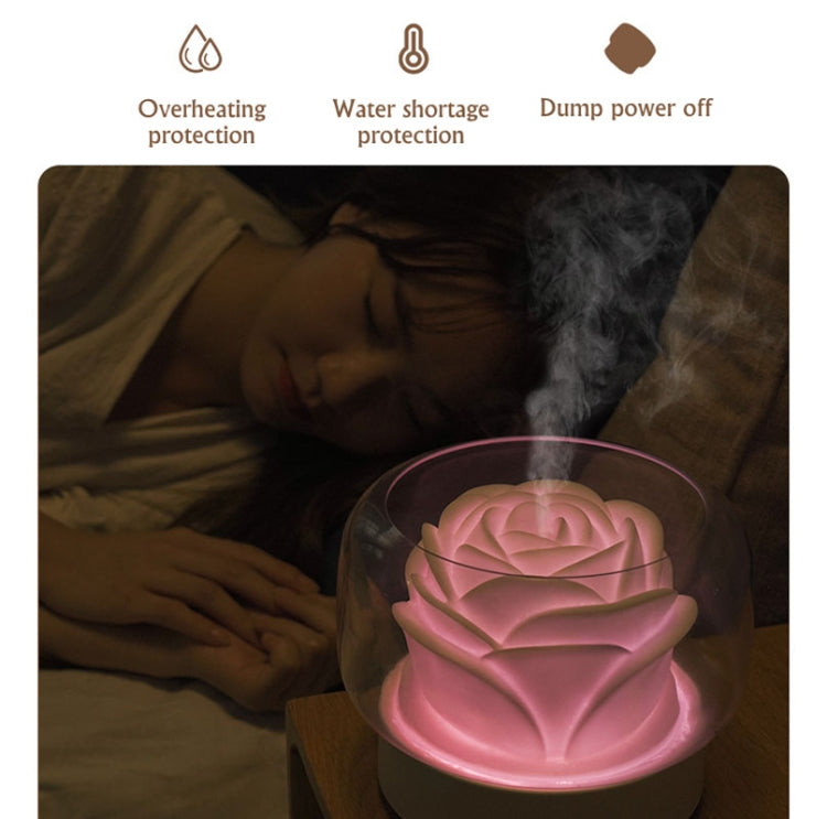 400ml Rose Aromatherapy Diffuser Timing Humidifier with Seven-color Light,CN Plug(White) - Air Purifiers & Accessories by buy2fix | Online Shopping UK | buy2fix
